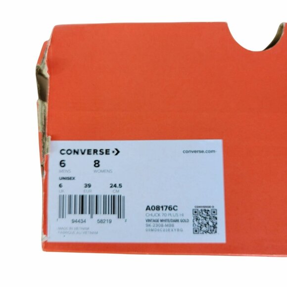 ⭐Converse Chuck 70 Plus Glitter Hi Size 8 Women's Shoes Sneakers Gold A08176C⭐ - Picture 8 of 13